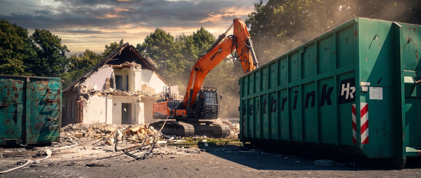 Abrollcontainer auf der Baustelle